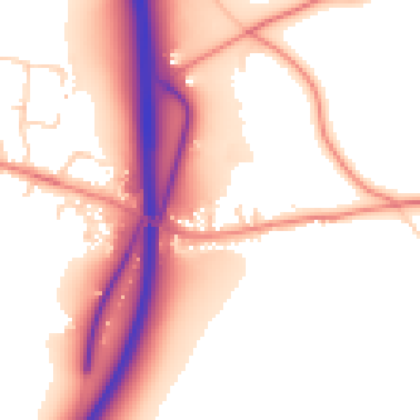 Daytime road noise heatmap for WF8 3SL