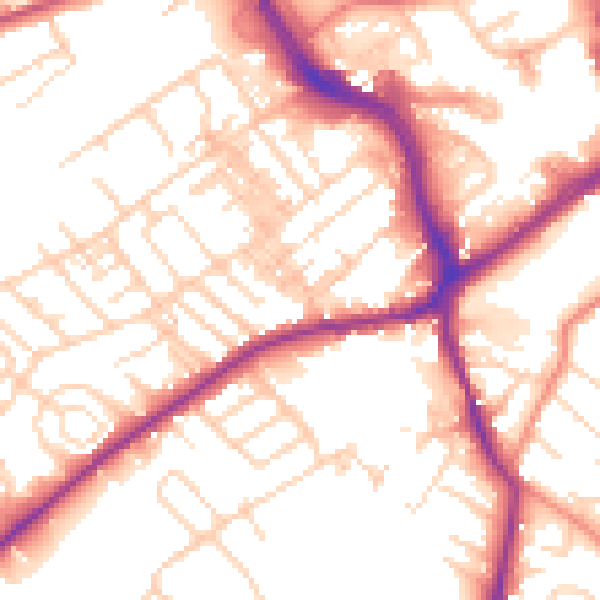 Daytime road noise heatmap for WF8 4DL