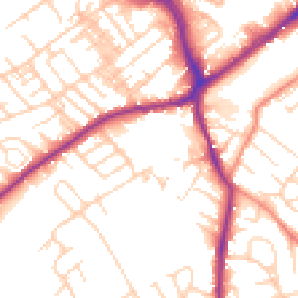 Daytime road noise heatmap for WF8 4GY
