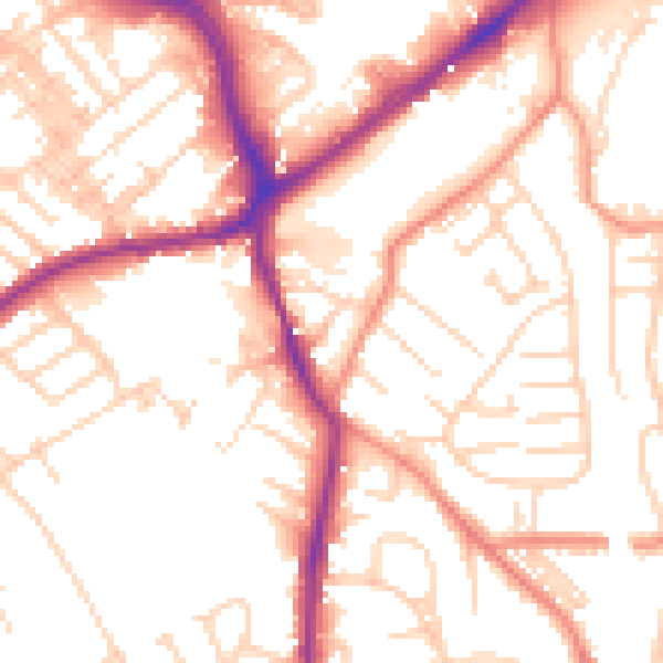 Daytime road noise heatmap for WF8 4HT