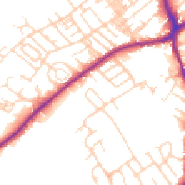 Daytime road noise heatmap for WF8 4JN