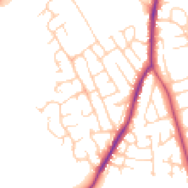 Daytime road noise heatmap for WF8 4NL