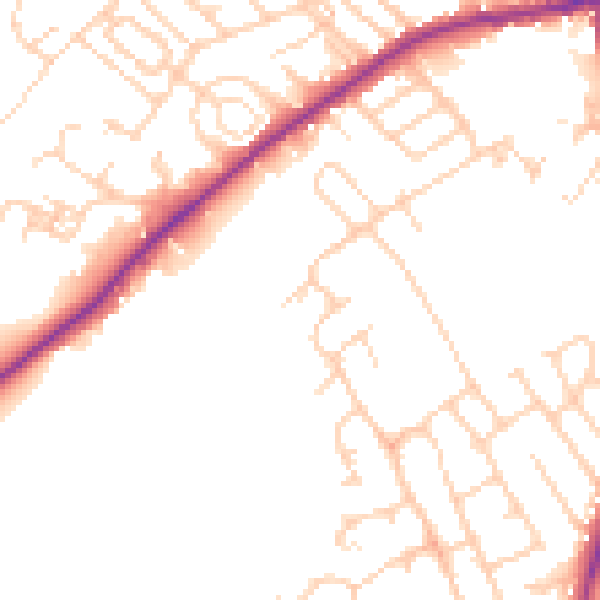 Daytime road noise heatmap for WF8 4RT