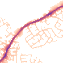 Daytime road noise heatmap for WN2 1AA