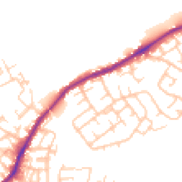 Daytime road noise heatmap for WN2 1AB