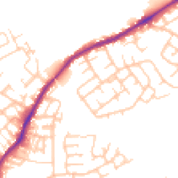 Daytime road noise heatmap for WN2 1AD
