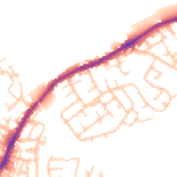 Daytime road noise heatmap for WN2 1AG