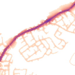 Daytime road noise heatmap for WN2 1AJ