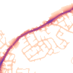 Daytime road noise heatmap for WN2 1AQ