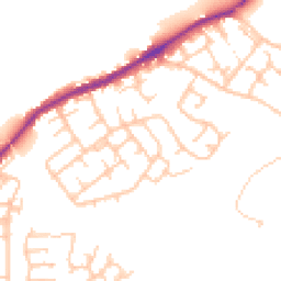 Daytime road noise heatmap for WN2 1AU