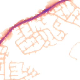 Daytime road noise heatmap for WN2 1AX