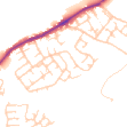 Daytime road noise heatmap for WN2 1AY