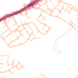 Daytime road noise heatmap for WN2 1BA