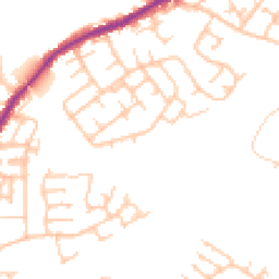 Daytime road noise heatmap for WN2 1BB