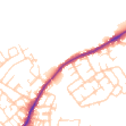 Daytime road noise heatmap for WN2 1BJ