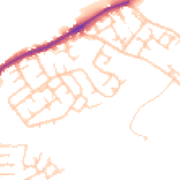Daytime road noise heatmap for WN2 1HH