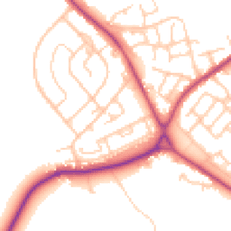 Daytime road noise heatmap for WN2 1RQ
