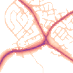 Daytime road noise heatmap for WN2 1SE