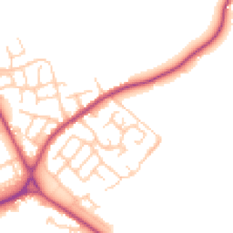 Daytime road noise heatmap for WN2 1UU