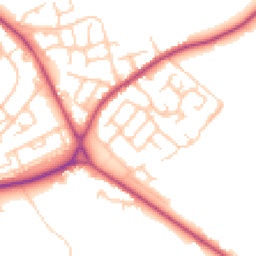 Daytime road noise heatmap for WN2 1YZ