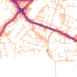 Daytime road noise heatmap for WN2 3EP