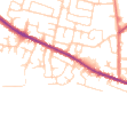 Daytime road noise heatmap for WN2 4NB