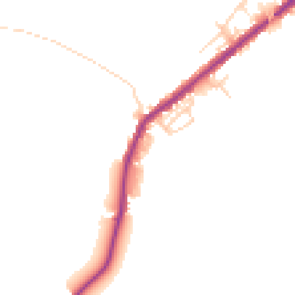 Daytime road noise heatmap for WN2 5LY
