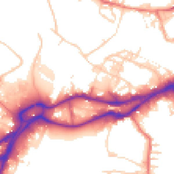 Daytime road noise heatmap for WN3 4AS