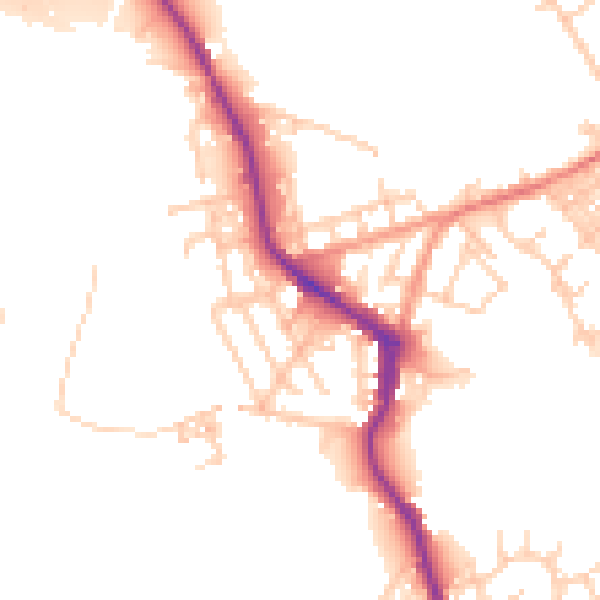 Daytime road noise heatmap for WN3 4BA