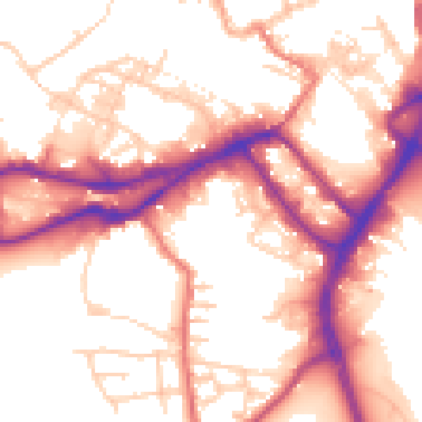 Daytime road noise heatmap for WN3 4BE