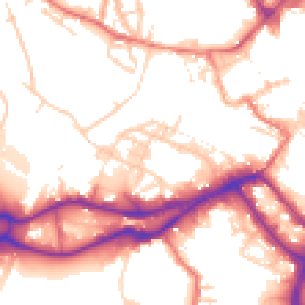 Daytime road noise heatmap for WN3 4BW