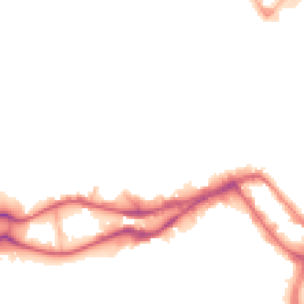 Night-time road noise heatmap for WN3 4BW