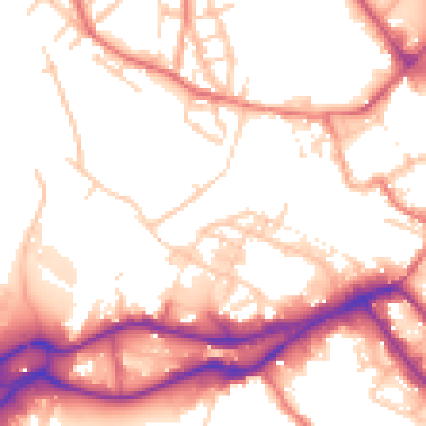 Daytime road noise heatmap for WN3 4BY