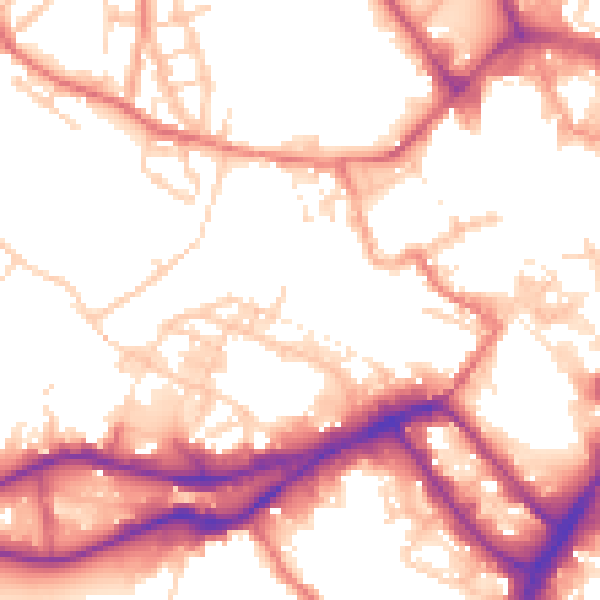 Daytime road noise heatmap for WN3 4BZ