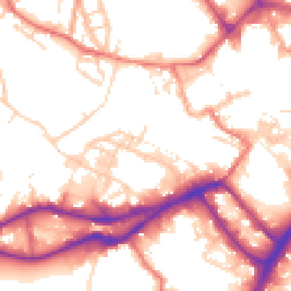 Daytime road noise heatmap for WN3 4DA