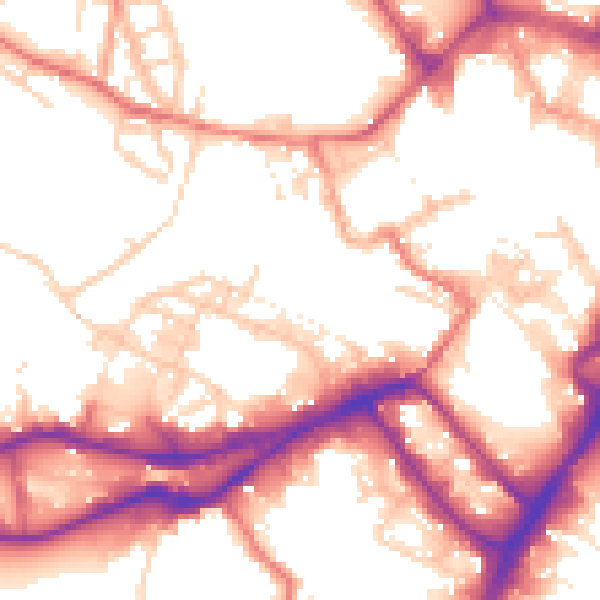 Daytime road noise heatmap for WN3 4DP