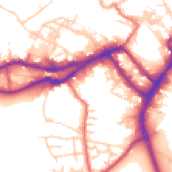 Daytime road noise heatmap for WN3 4DU