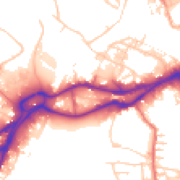 Daytime road noise heatmap for WN3 4FR