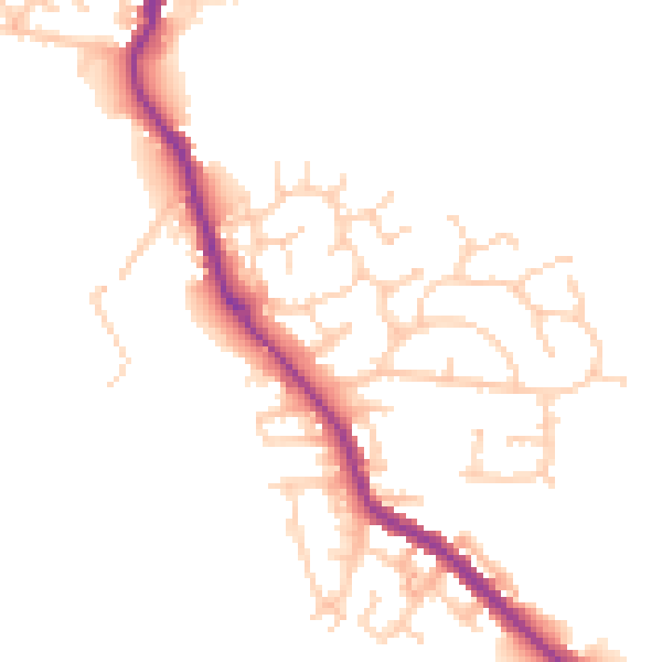 Daytime road noise heatmap for WN3 4JE