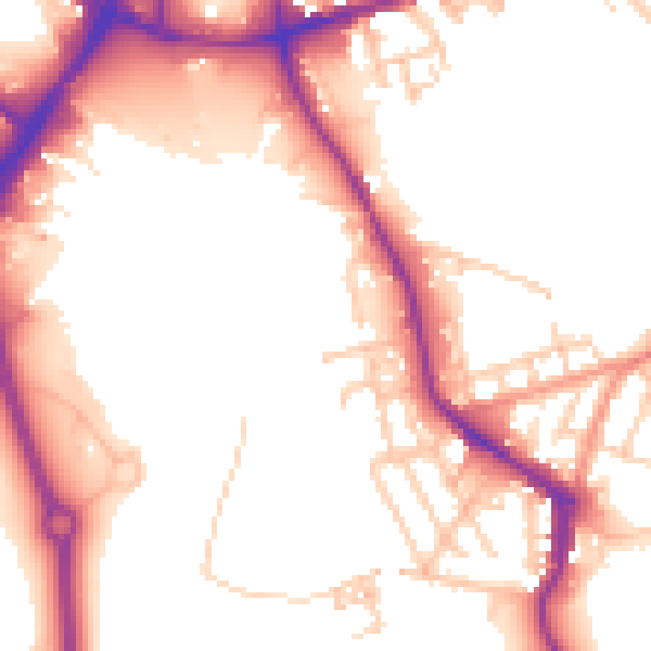 Daytime road noise heatmap for WN3 4JN