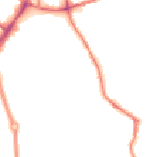 Night-time road noise heatmap for WN3 4JN