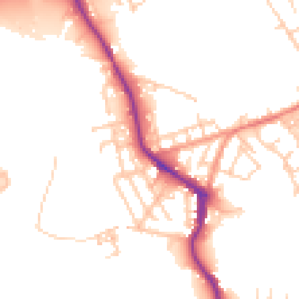 Daytime road noise heatmap for WN3 4JS