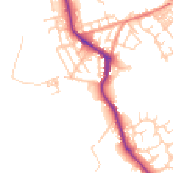Daytime road noise heatmap for WN3 4NS