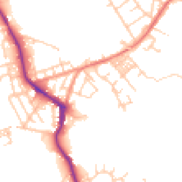 Daytime road noise heatmap for WN3 4QT