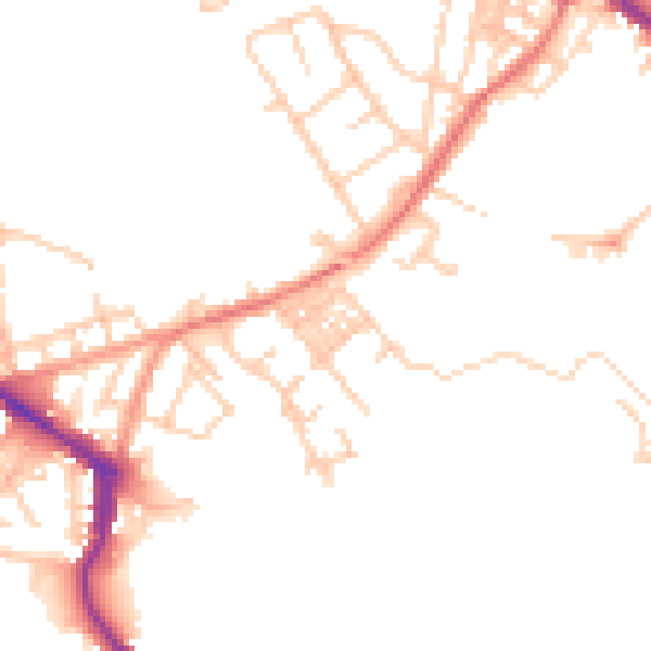 Daytime road noise heatmap for WN3 4RF