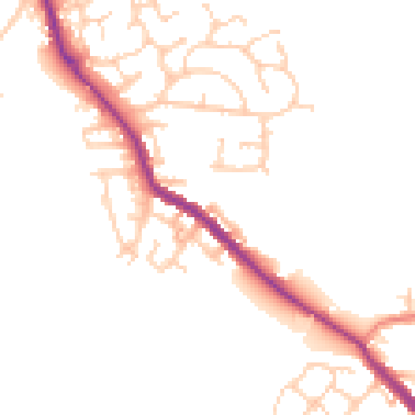 Daytime road noise heatmap for WN3 4TE