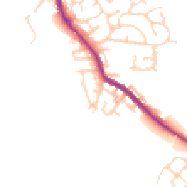Daytime road noise heatmap for WN3 4TY