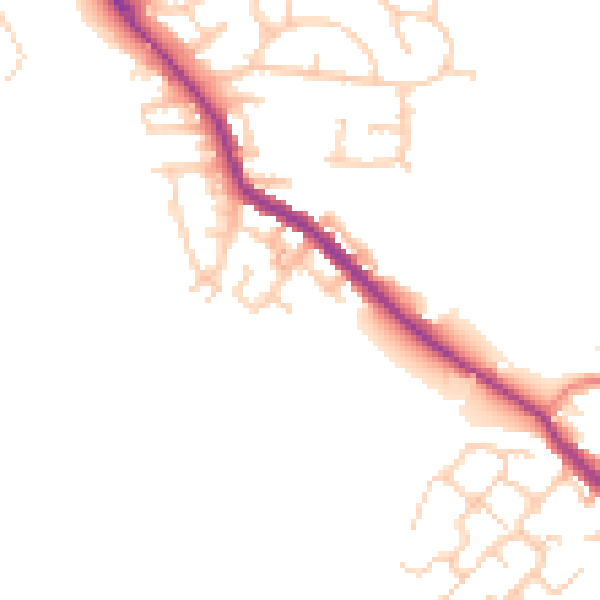 Daytime road noise heatmap for WN3 4UH