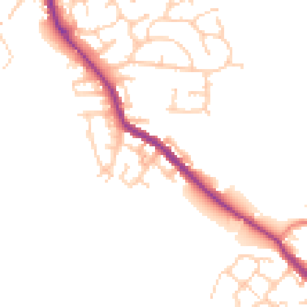 Daytime road noise heatmap for WN3 4UN