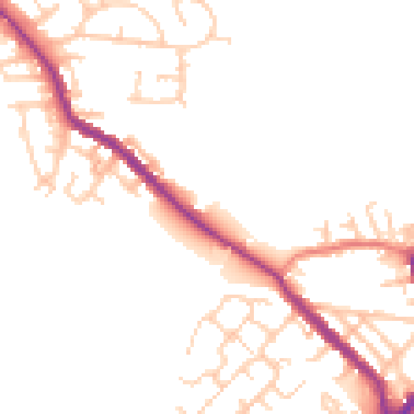 Daytime road noise heatmap for WN3 4UP